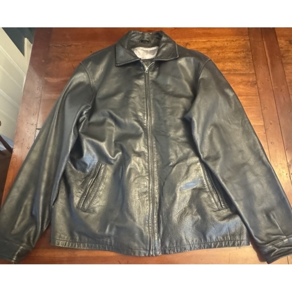 Collezione Black Soft Leather Jacket‎ Men's Large Tall